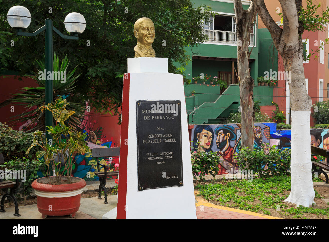 Plazuela Gardel, Barranco, Lima, Pérou Banque D'Images