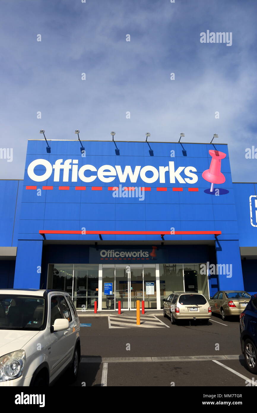 Officeworks - magasin de fournitures de bureau australien Photo Stock -  Alamy