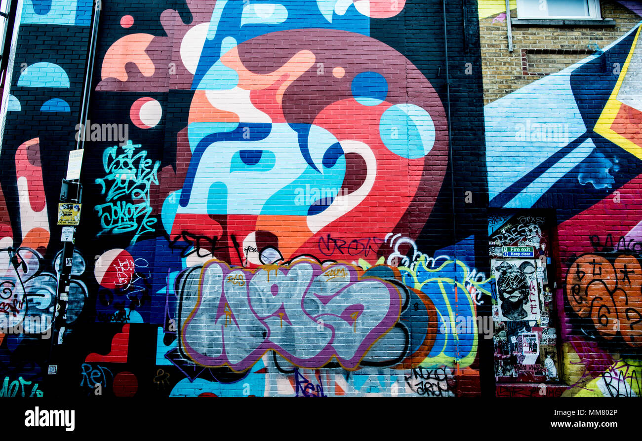 Royaume-uni Londres Hoxton Graffiti Banque D'Images