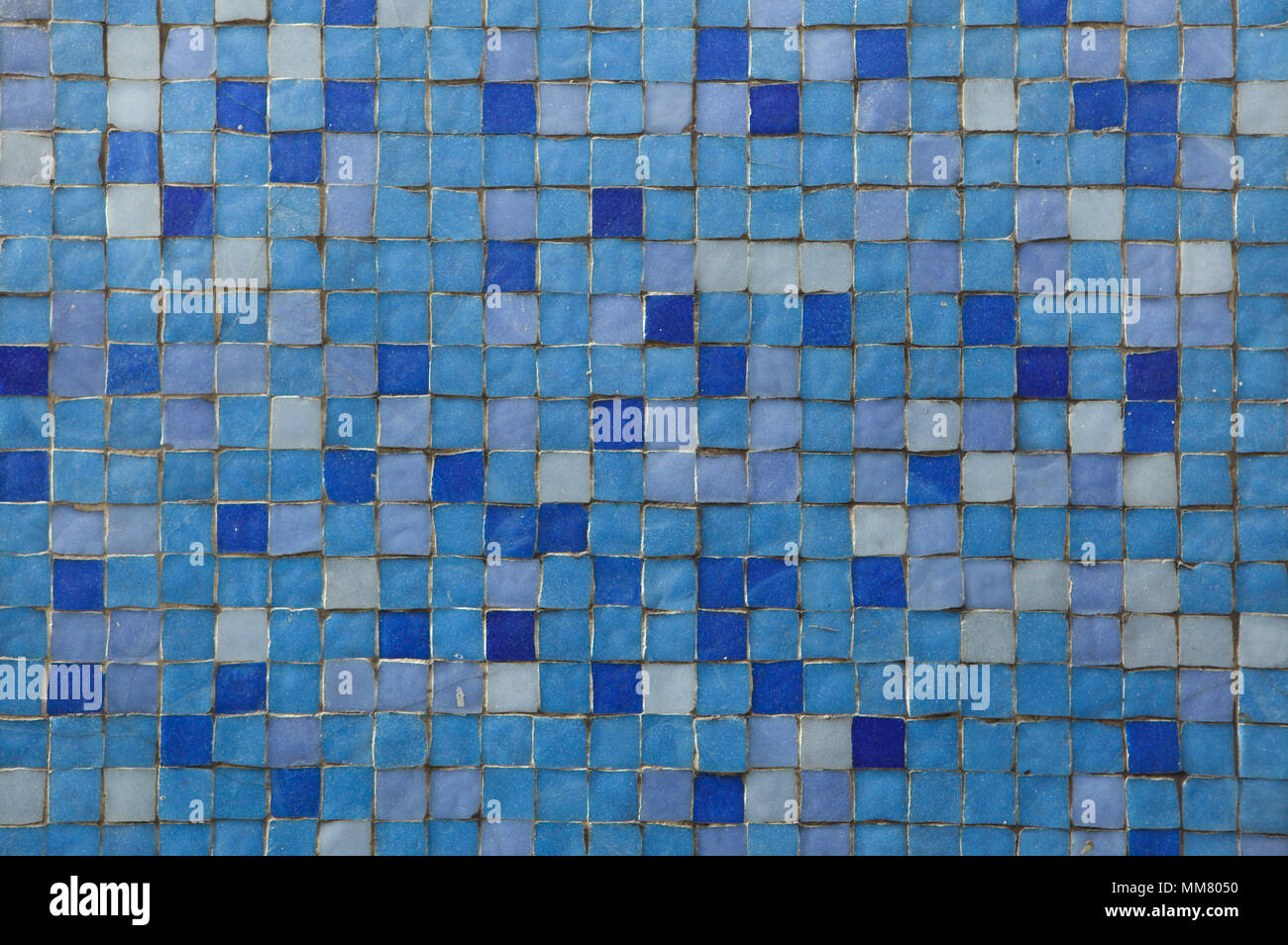 Carreaux de mosaïque bleue. La texture de fond. Banque D'Images