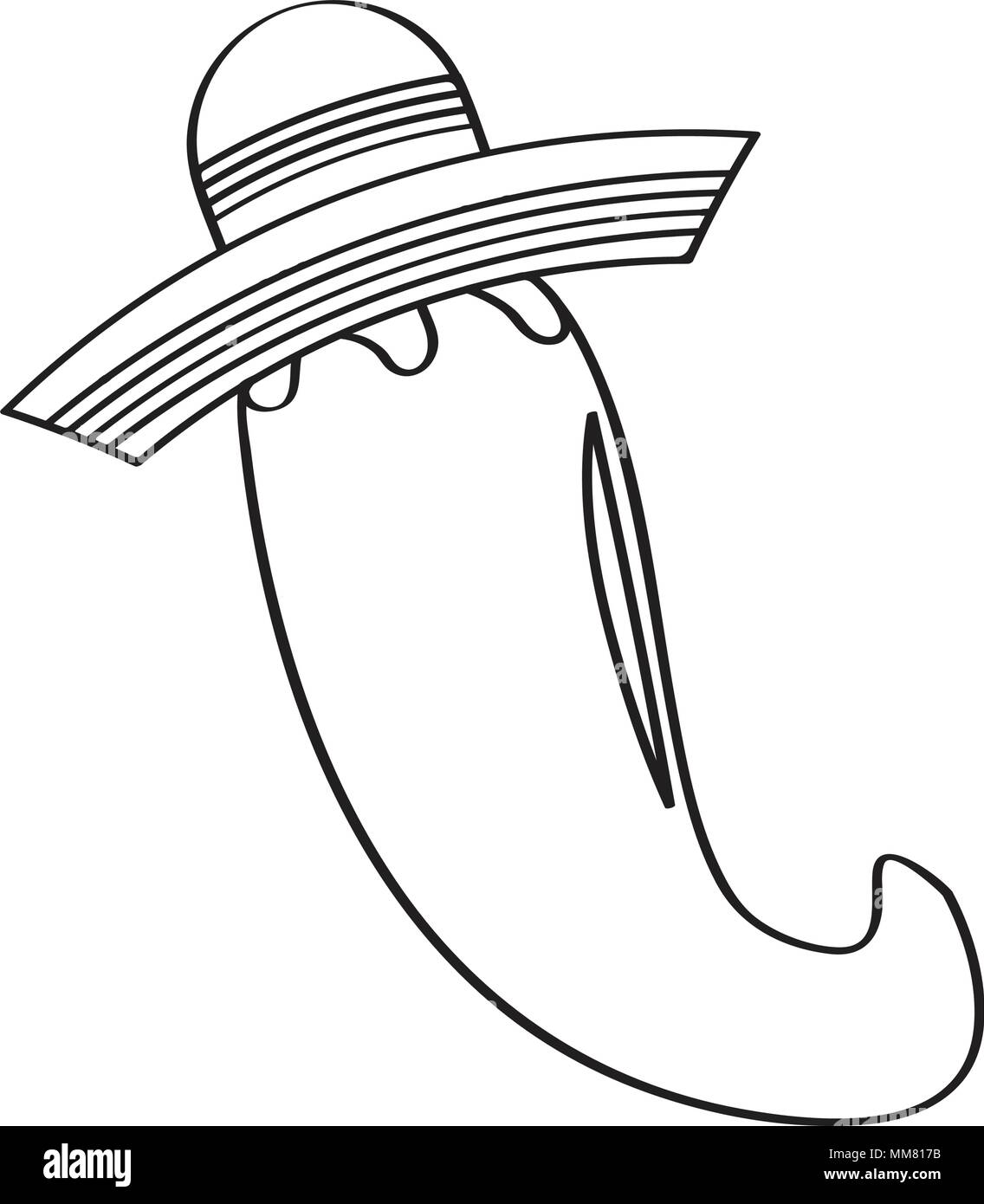 Croquis de piment Illustration de Vecteur