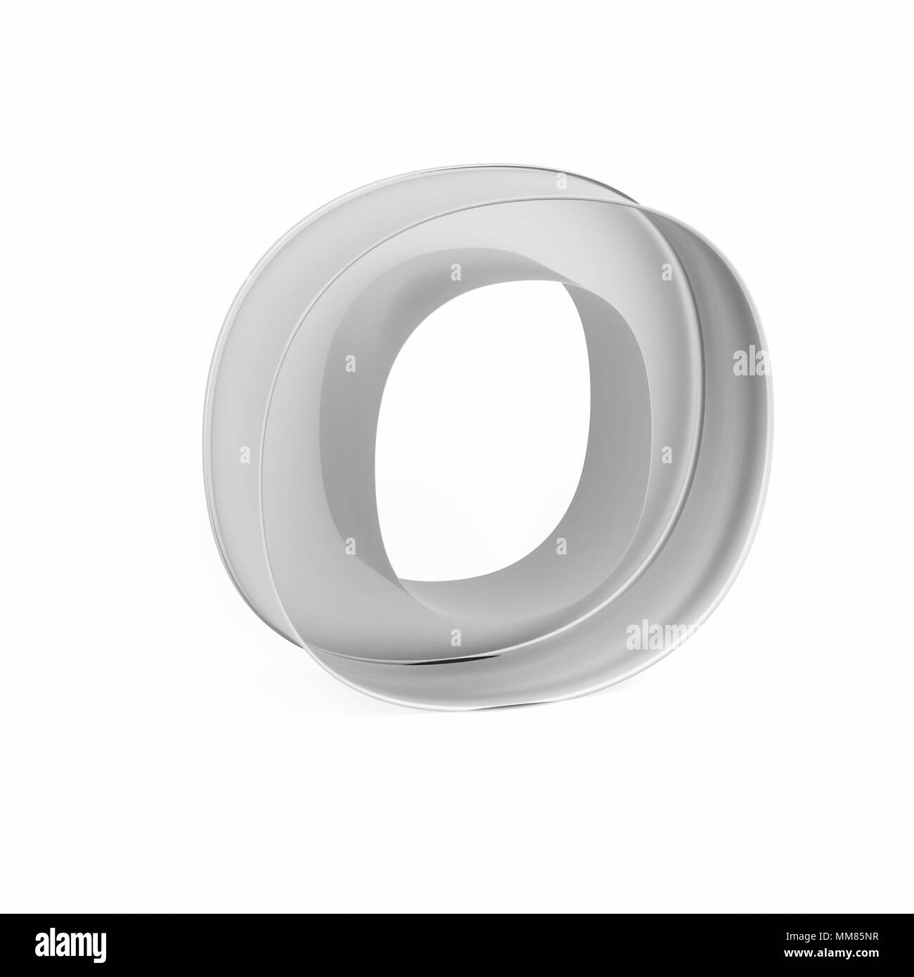 Cuisson métal moule à gâteaux ou à l'emporte-pièce comme la lettre O sur fond blanc, l'image de la police en rendu 3D Banque D'Images