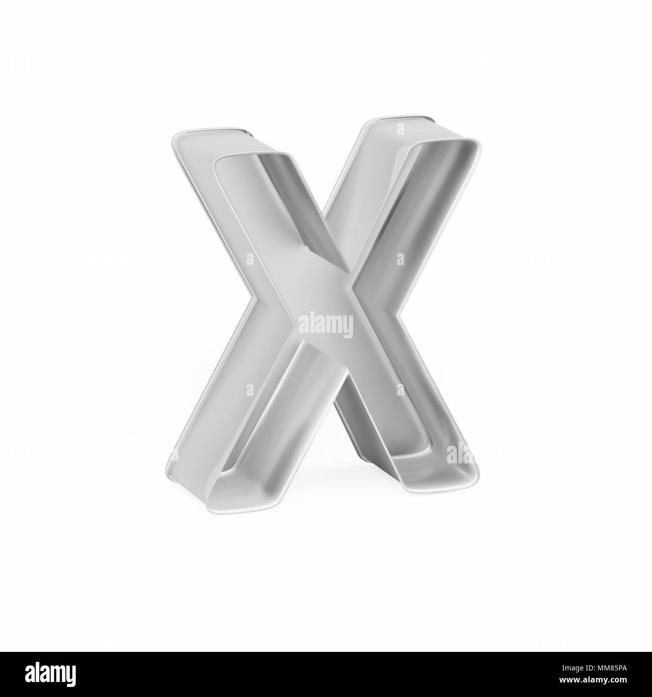 Cuisson métal moule à gâteaux ou à l'emporte-pièce comme la lettre X sur fond blanc, l'image de la police en rendu 3D Banque D'Images