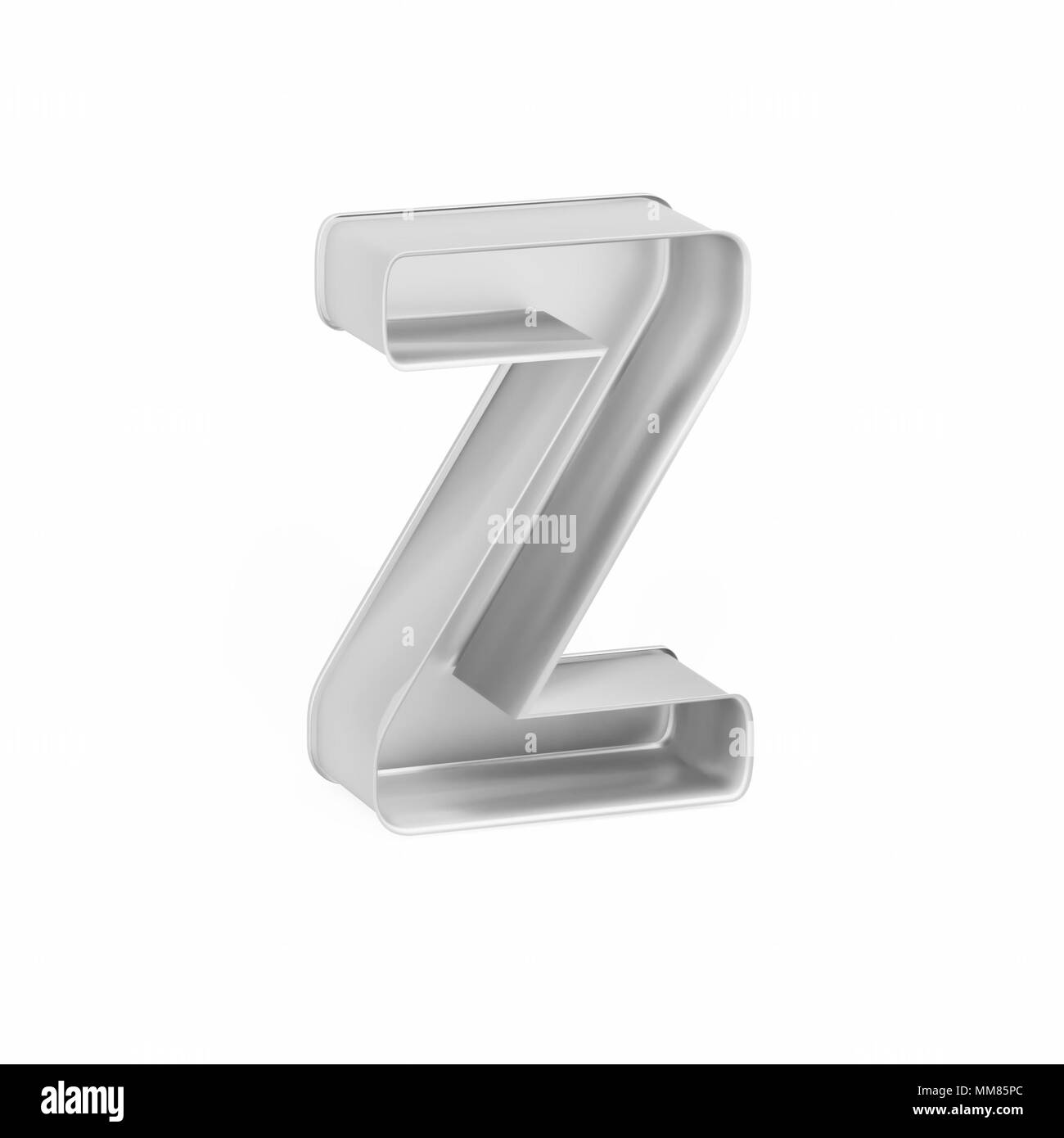 Cuisson métal moule à gâteaux ou à l'emporte-pièce comme la lettre Z sur fond blanc, l'image de la police en rendu 3D Banque D'Images