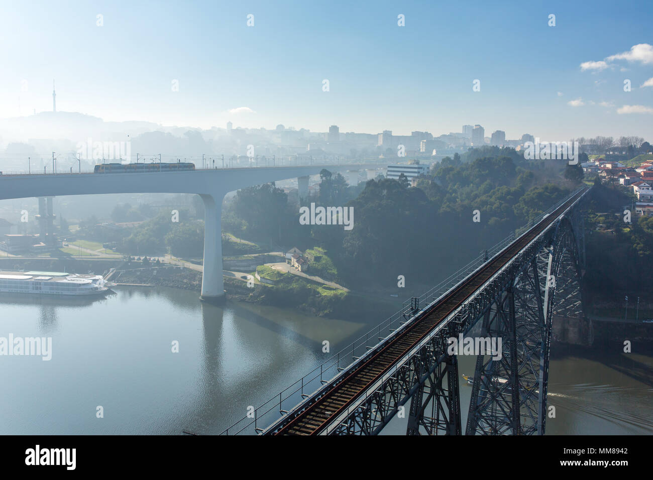 Ponte Maria Pia et Sao Joao de ponts à Porto, Portugal Banque D'Images