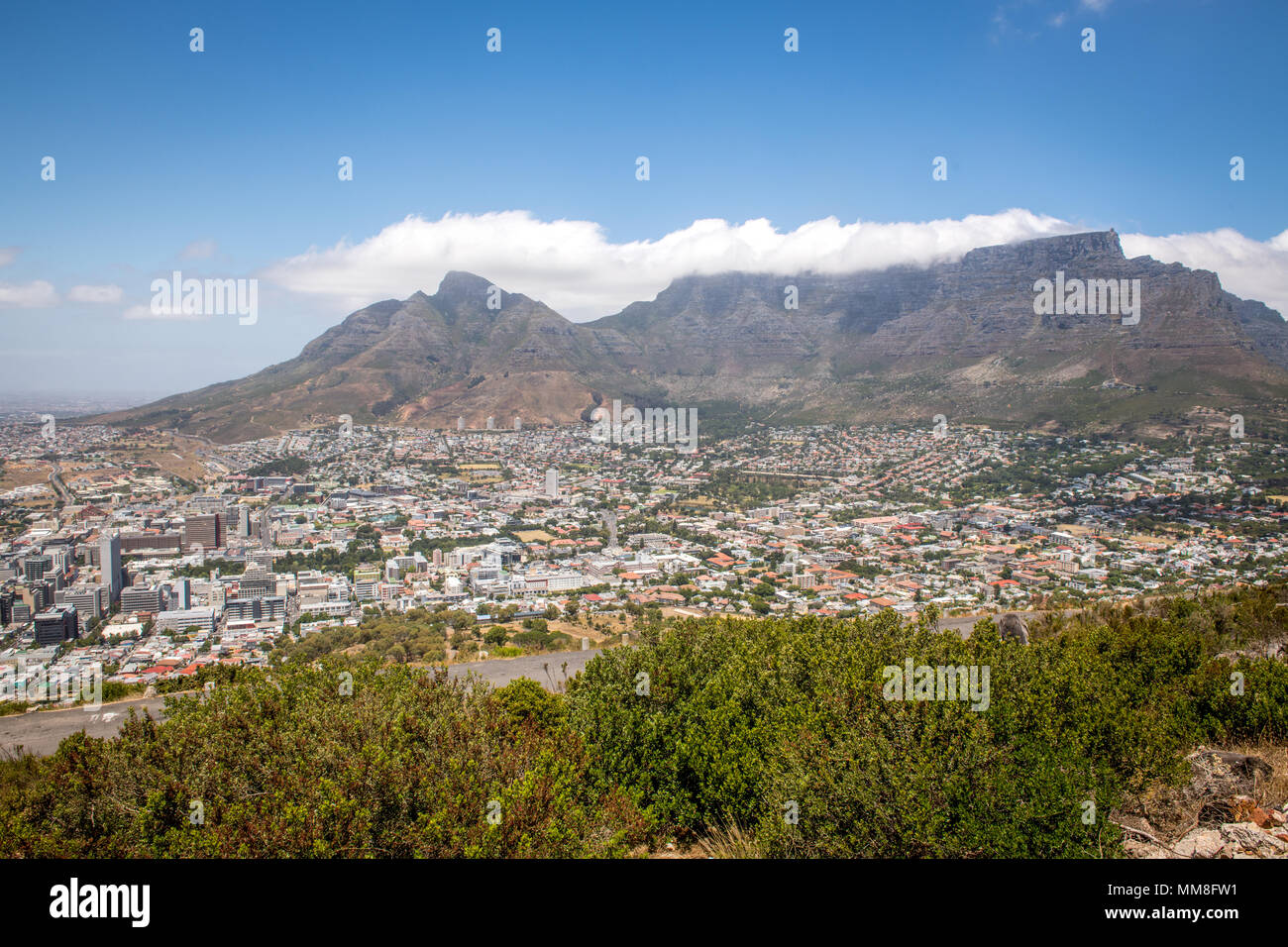 Portrait de la Montagne de la table et la ville du Cap, Afrique du Sud Banque D'Images