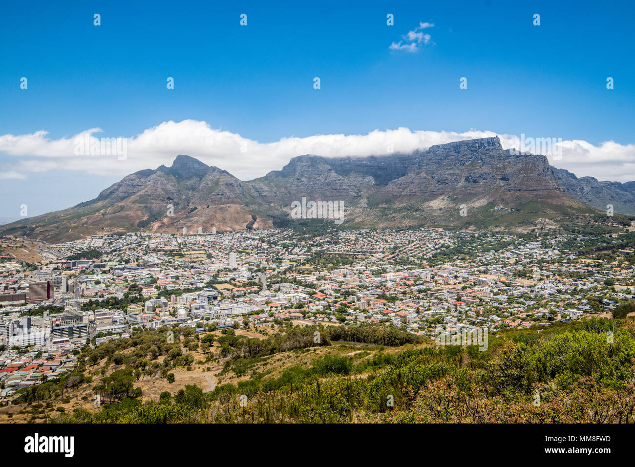 Portrait de la Montagne de la table et la ville du Cap, en AfricaCape, Afrique du Sud Banque D'Images