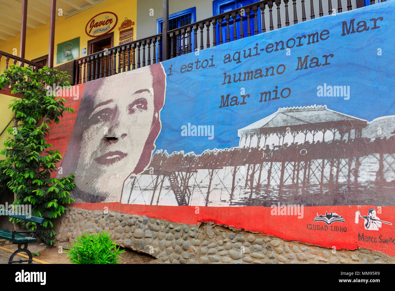 Restaurant, quartier de Barranco, Lima, Pérou Banque D'Images
