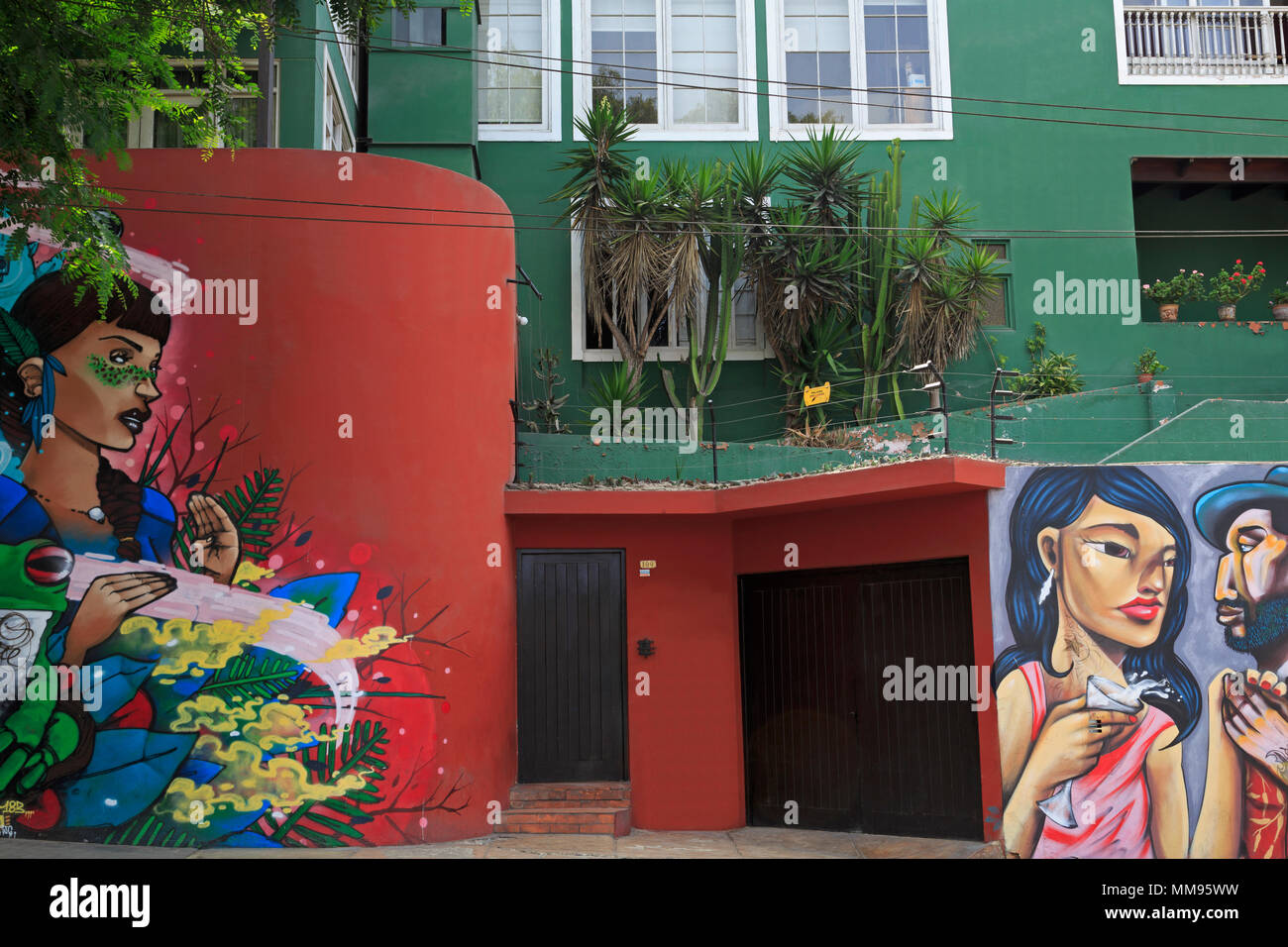 Appartements, Quartier Barranco, Lima, Pérou Banque D'Images