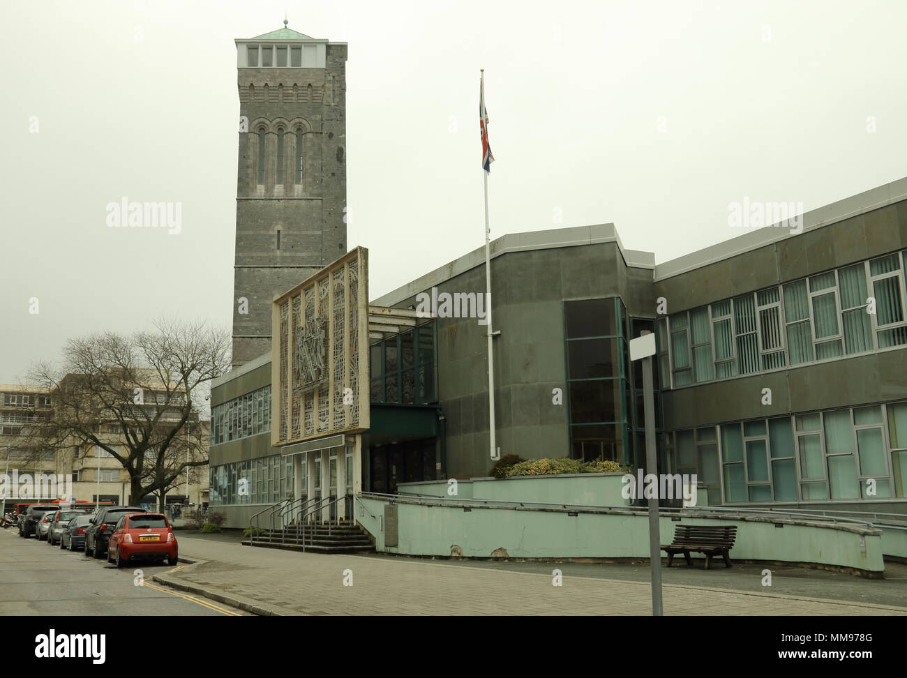 Guild Hall et cour,Plymouth Banque D'Images