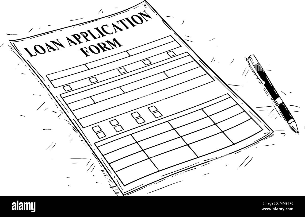 Dessin Artistique vecteur Illustration de formulaire de demande de prêt Illustration de Vecteur