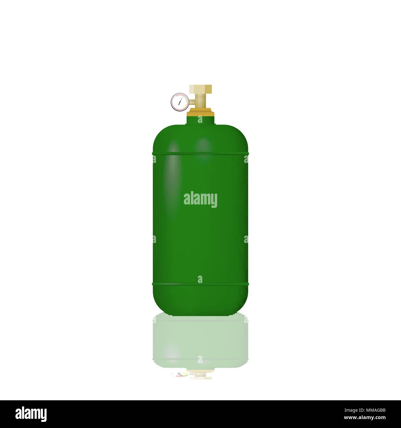 Cylindre vert avec le gaz liquéfié Illustration de Vecteur