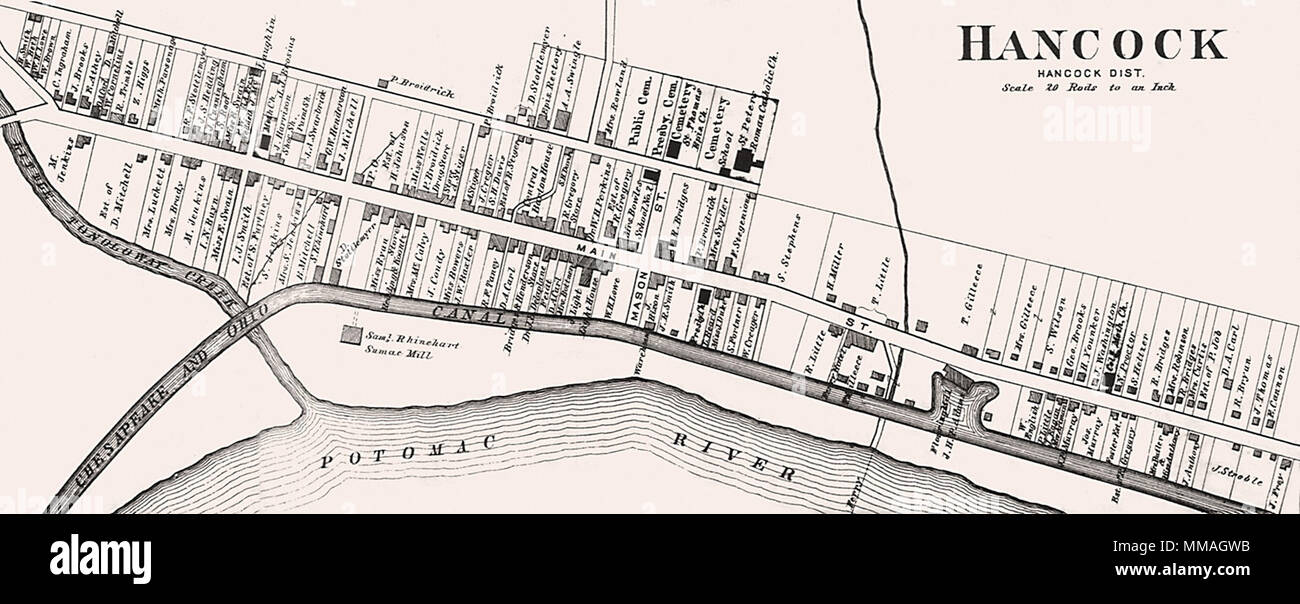Plan de Hancock, Maryland. 1877 Banque D'Images