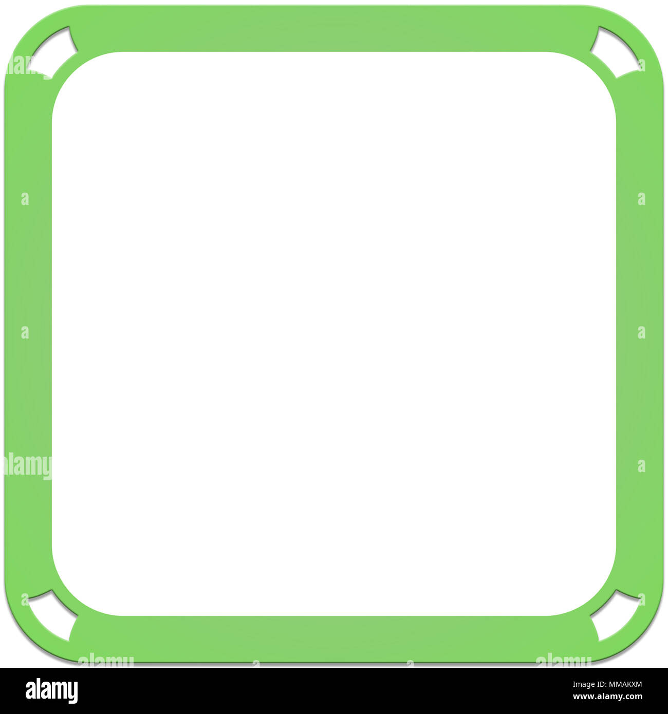 Vintage cadre vert sur fond blanc Banque D'Images