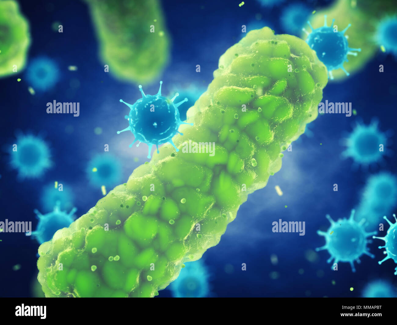 Les virus et bactéries pathogènes microscopiques , germes qui causent les maladies infectieuses, virales et l'infection bactérienne Banque D'Images