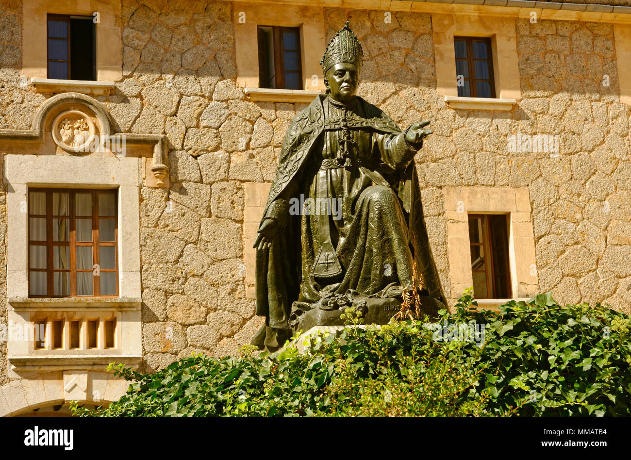 Église statue Ave Maria Majorque Espagne Banque D'Images