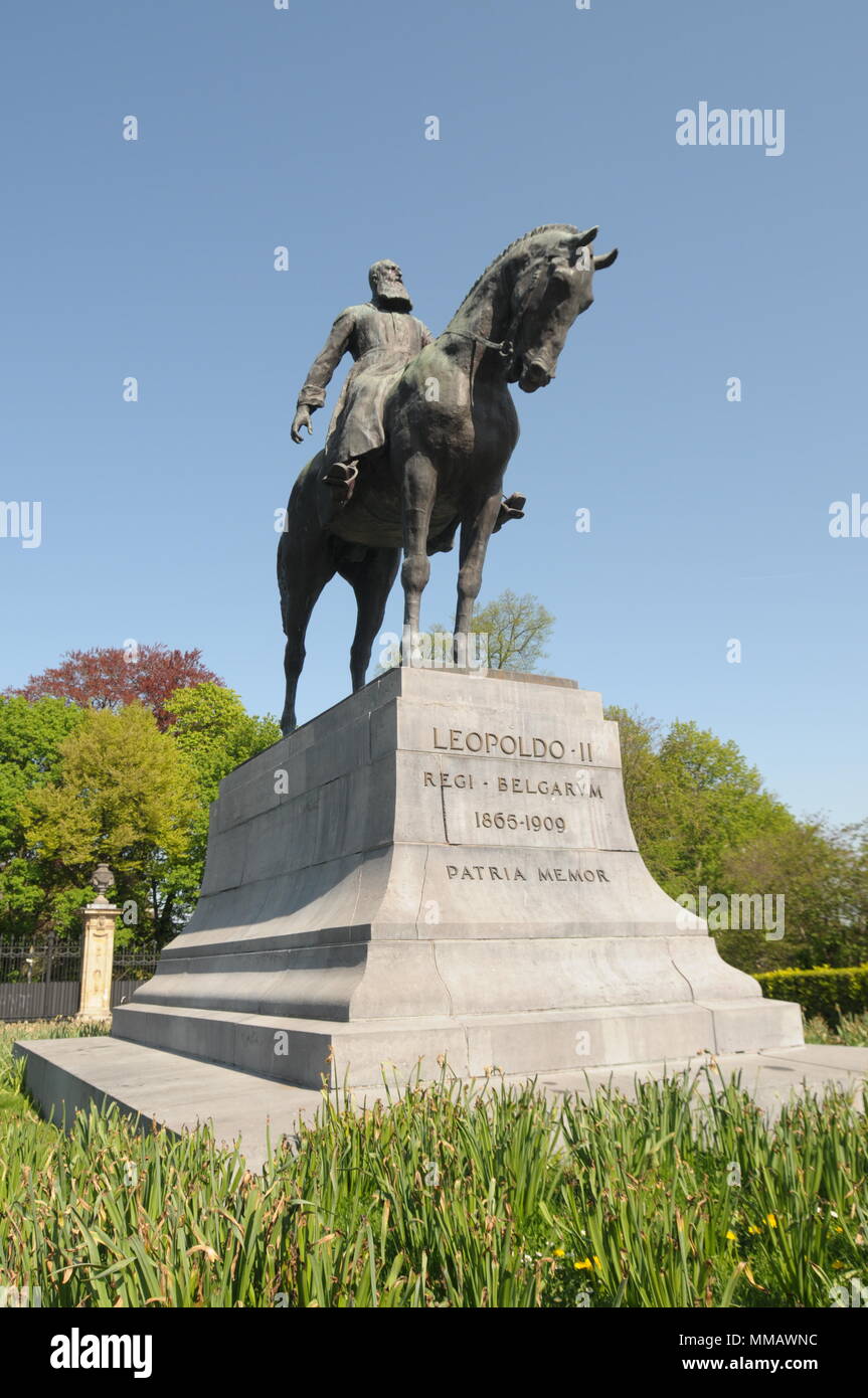 Monument au Roi Léopold II de Belgique (1835-1909) à Bruxelles, Belgique Banque D'Images