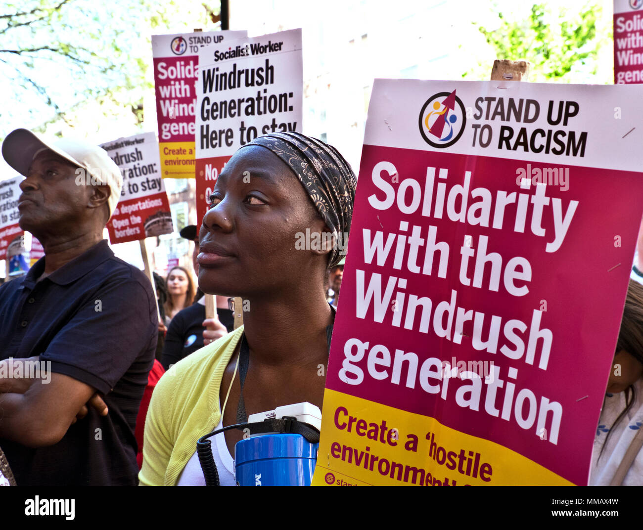 En mars solidarité avec la Windrush déportations Banque D'Images