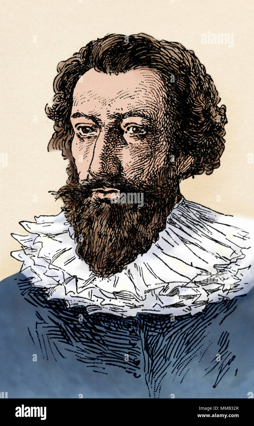 Mathématicien François Viete. Gravure sur bois couleur numérique Banque D'Images
