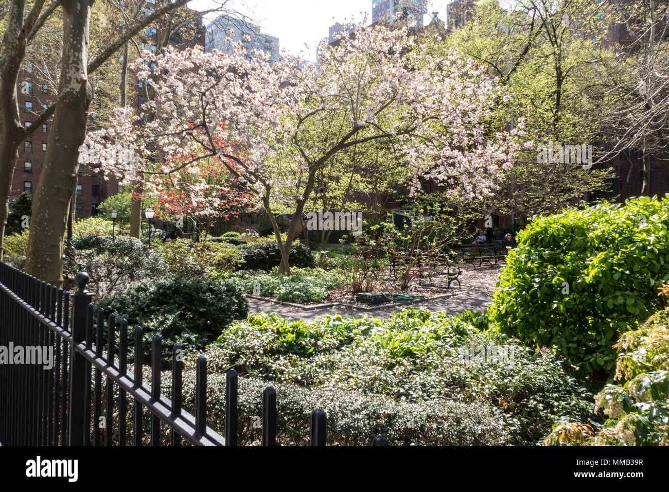 Tudor City verts au printemps, NEW YORK, USA Banque D'Images
