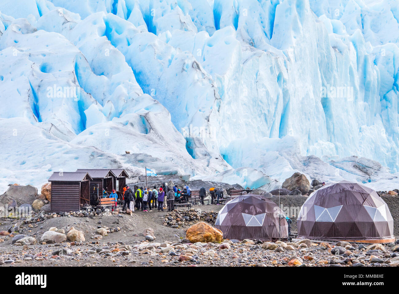 Randonnées sur le glacier Perito Moreno, Parque Nacional Los Glaciares, Argentine Banque D'Images