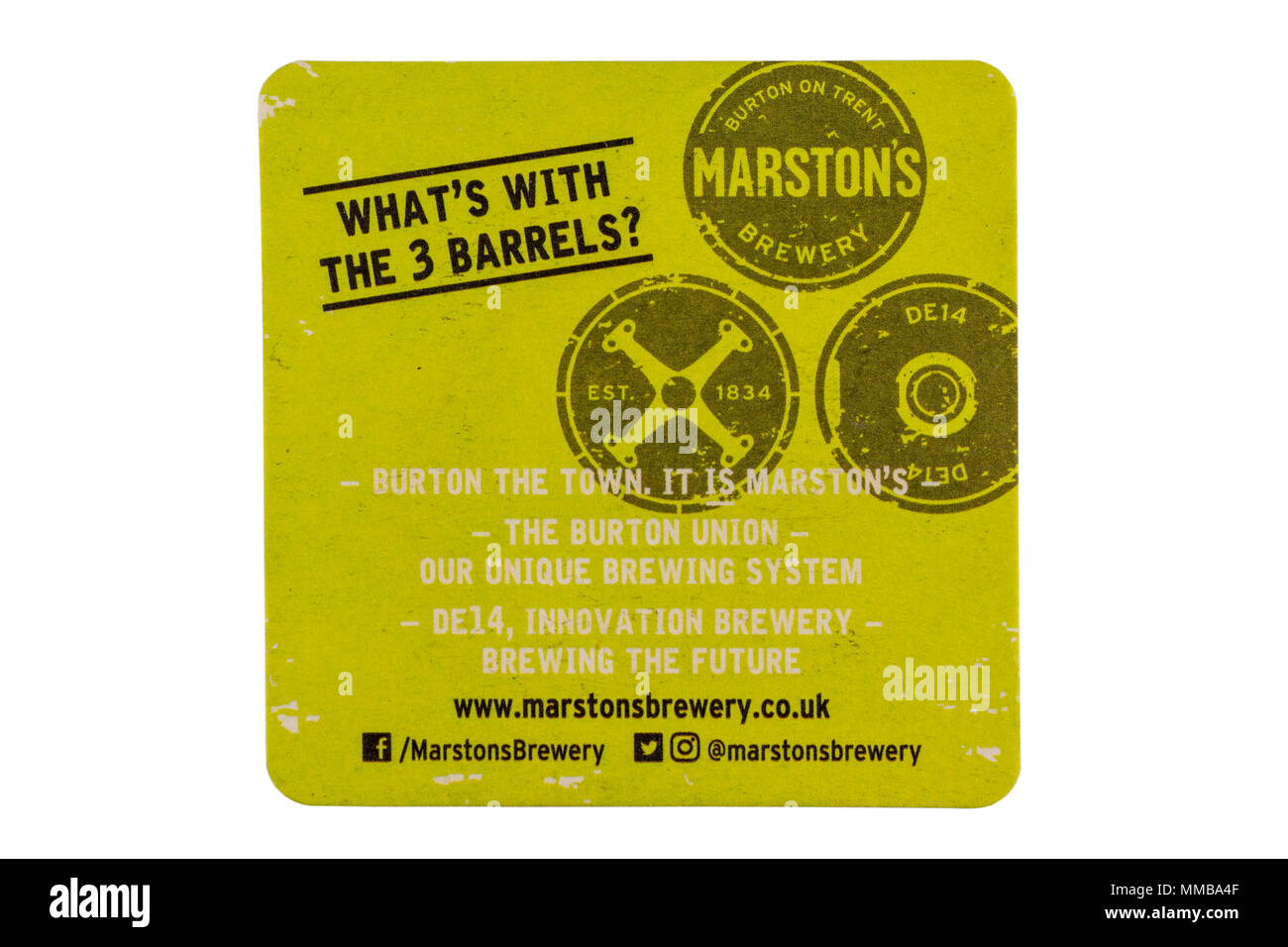 Une bière de la brasserie de Martson mat. Banque D'Images