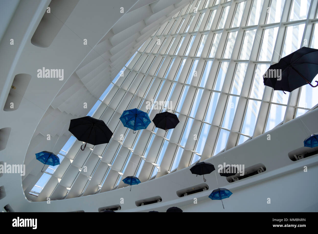 Vue de l'intérieur du Milwaukee Art Museum, Milwaukee, Wisconsin, États-Unis. Banque D'Images