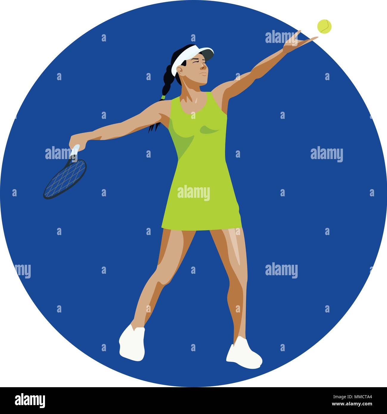 Tennis player vector girl Illustration de Vecteur