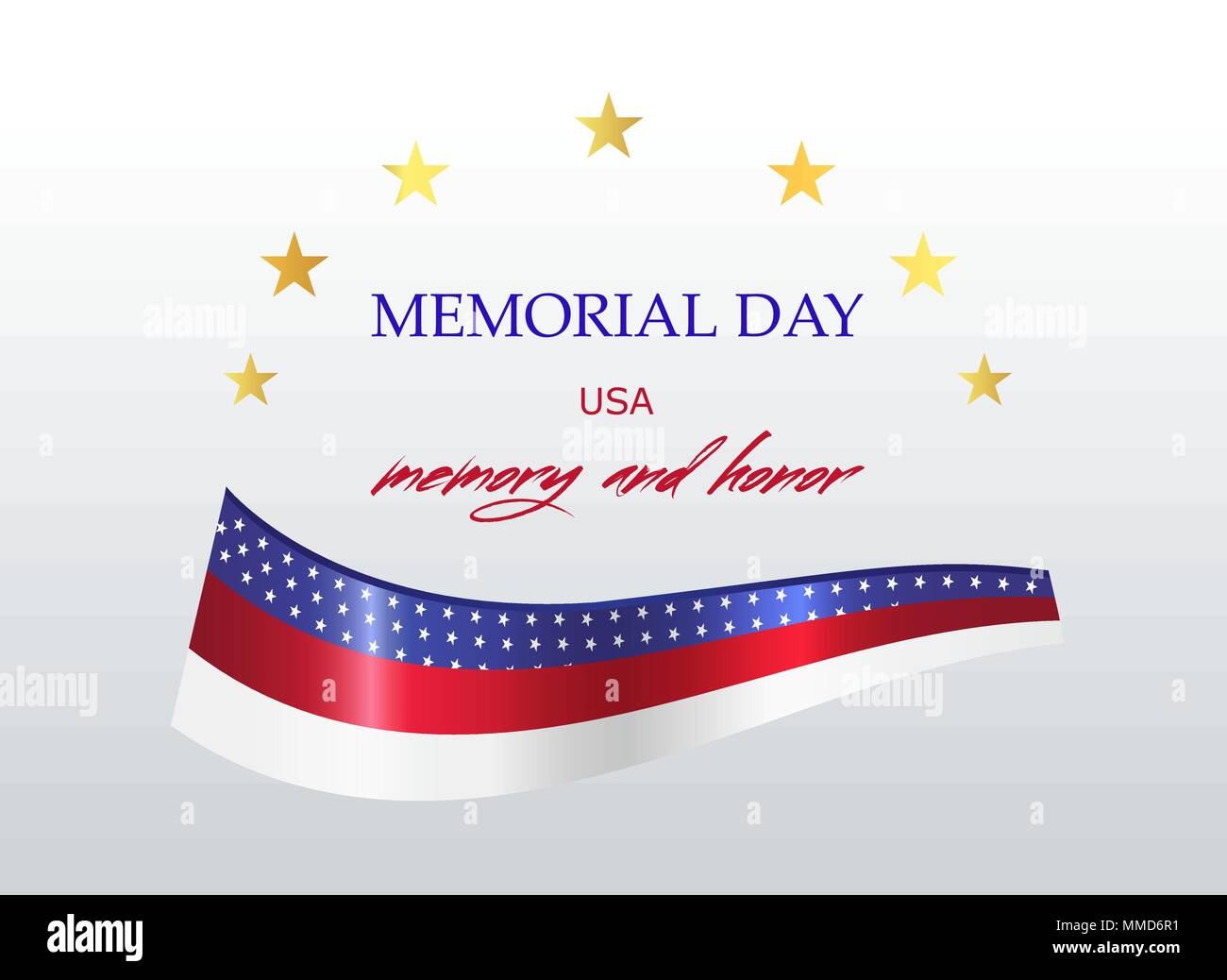 Memorial Day aux États-Unis. Le drapeau national avec l'inscription Illustration de Vecteur