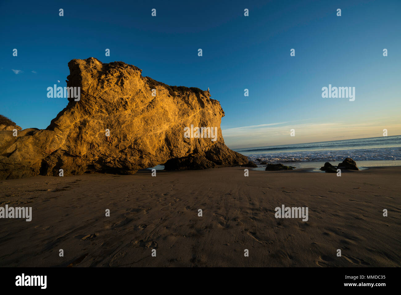 El Matador State Beach, Californie, Coucher de soleil, Malibu, paysage marin, l'océan Pacifique, océan, plage, paysage photo Banque D'Images