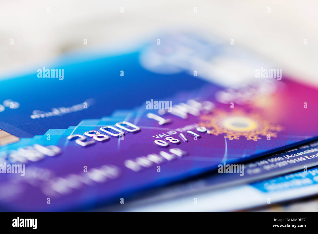 Service de carte de débit bancaire Numéro de carte et la technologie Finances personne n Banque D'Images