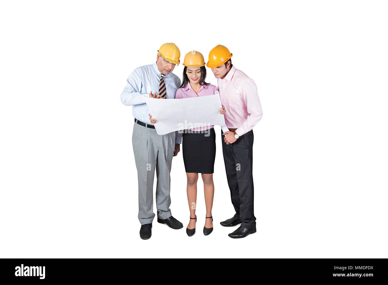 Contrôle de gestion de la construction, de la construction des modèles d'affaires de l'équipe de projet immobilier. Banque D'Images