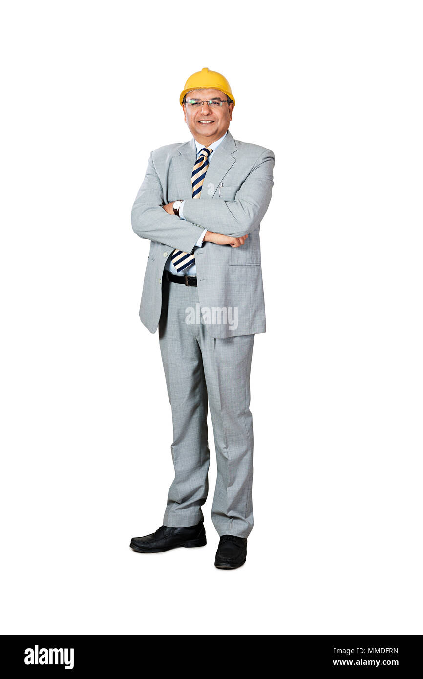 Un homme d'affaires un architecte bras croisés l'article Studio Shot Banque D'Images