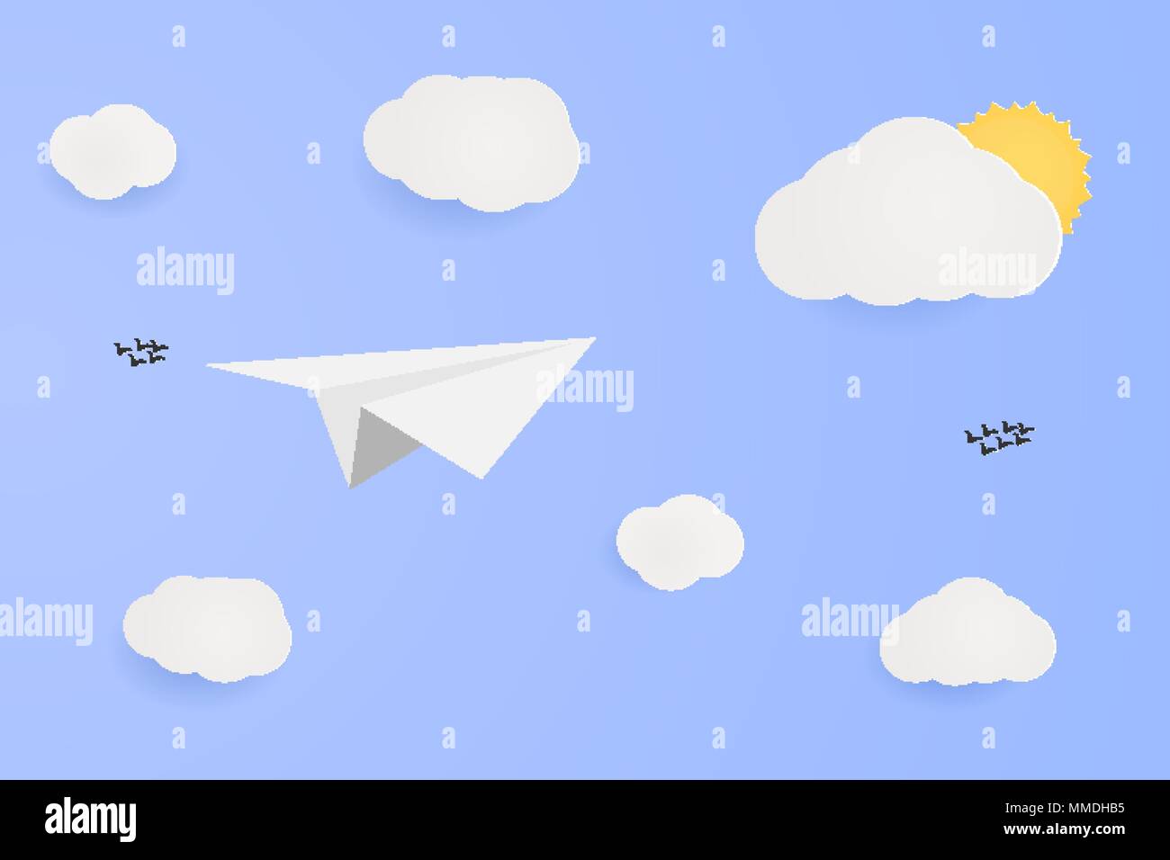 L'esprit d'entreprise concept d'imagination. Vol avion idée papier Illustration de Vecteur