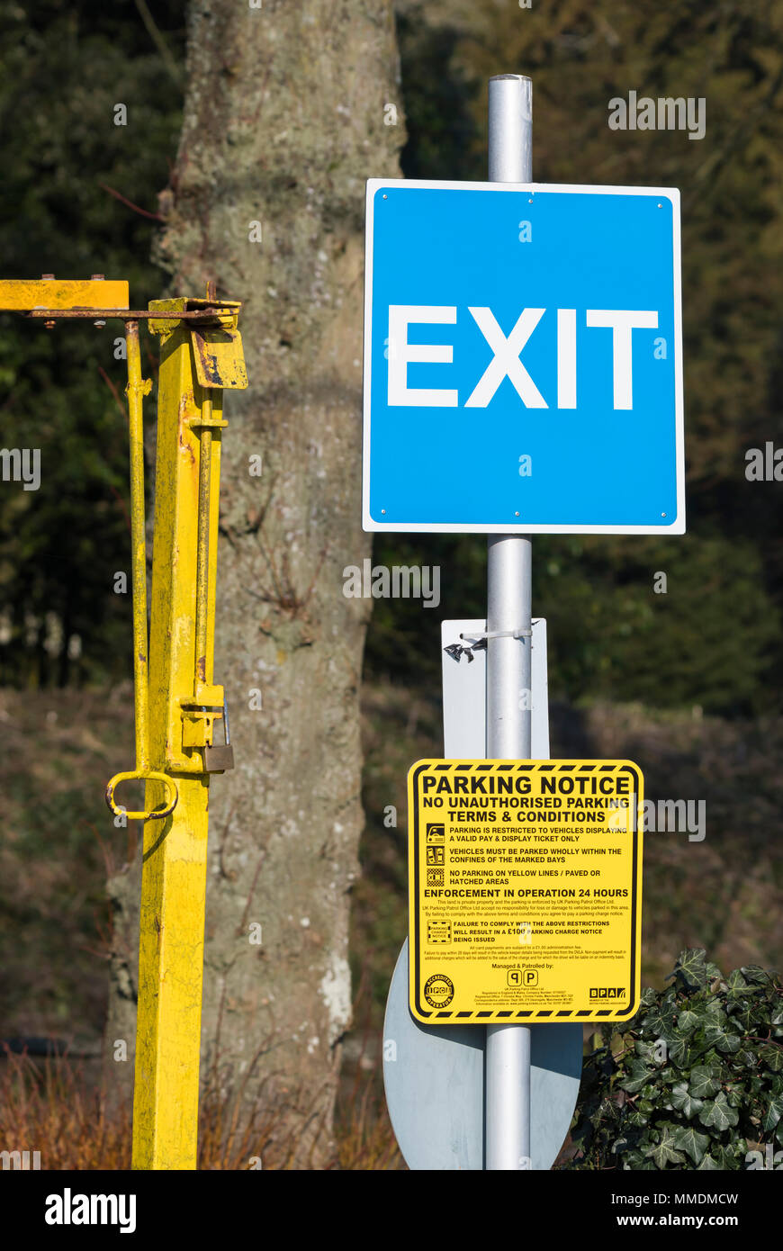 Sortie de parking sign. Banque D'Images