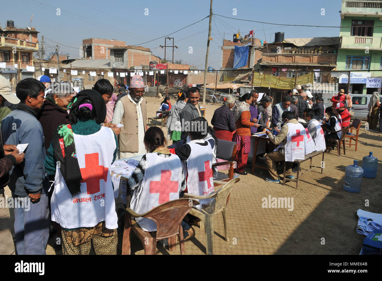 L'AIDE HUMANITAIRE Banque D'Images
