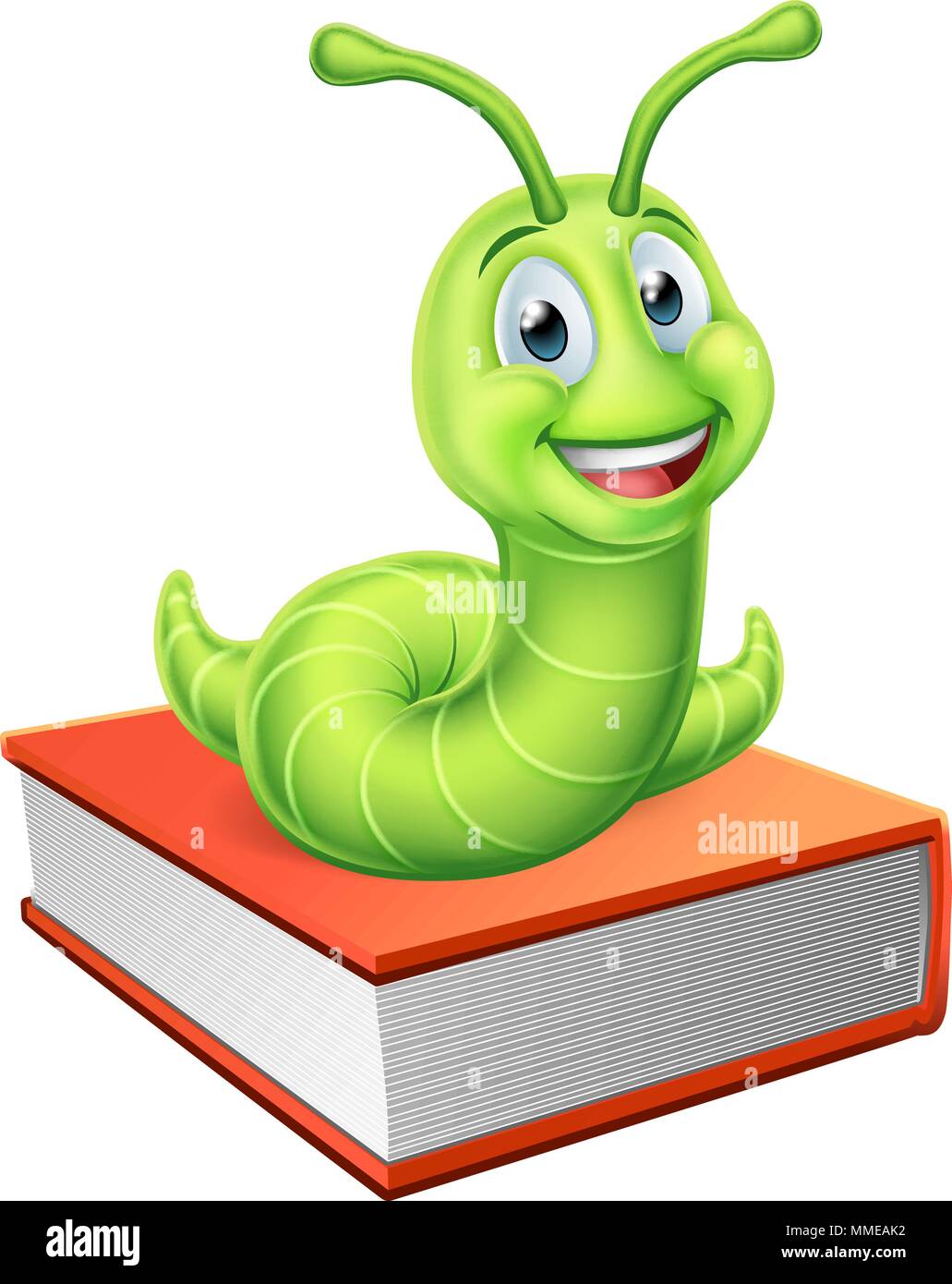 Livre Ver sur Caterpillar Bookworm Illustration de Vecteur