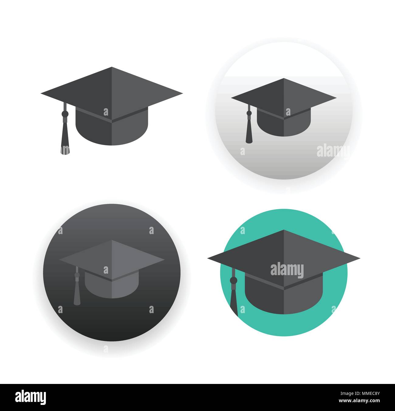 Graduation cap sur blanc Illustration de Vecteur