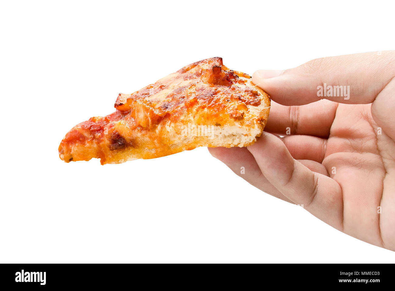 Saucisse poulet Pizza box set isolé sur fond blanc.fermé.clipping path Banque D'Images