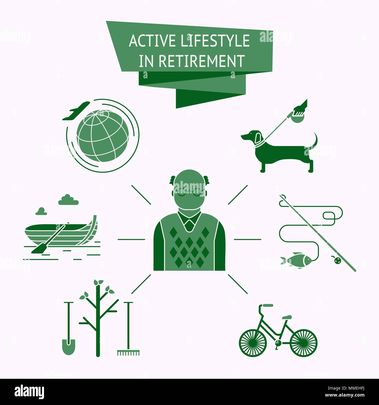 Vie active icon set Illustration de Vecteur