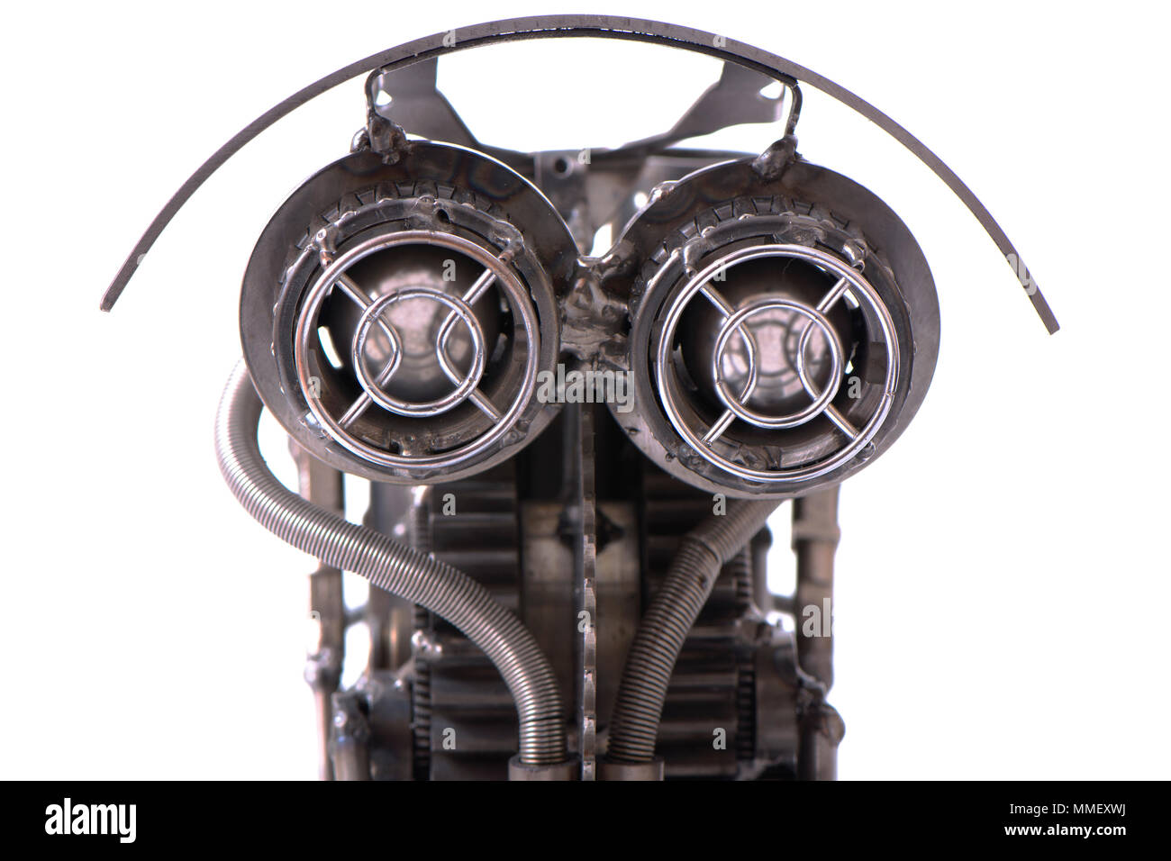 La tête du robot avec les yeux dans le style steampunk Banque D'Images