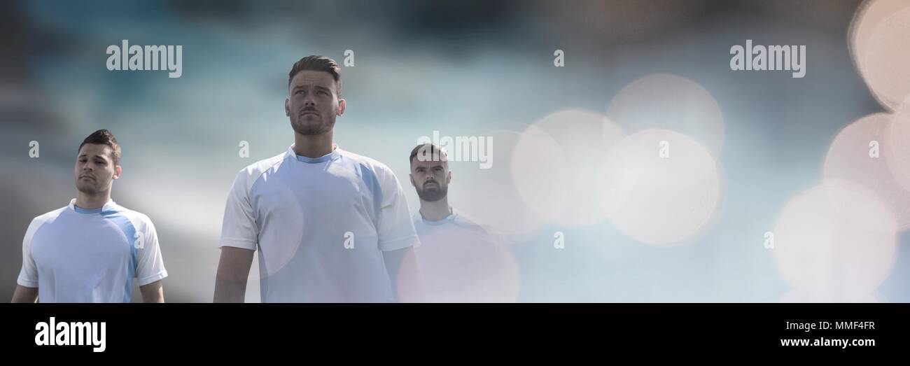 Les joueurs de l'équipe Sports Standing together Banque D'Images