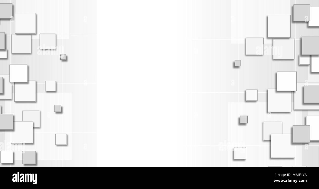Blanc et gris motif carré avec l'espace blanc et vide Banque D'Images