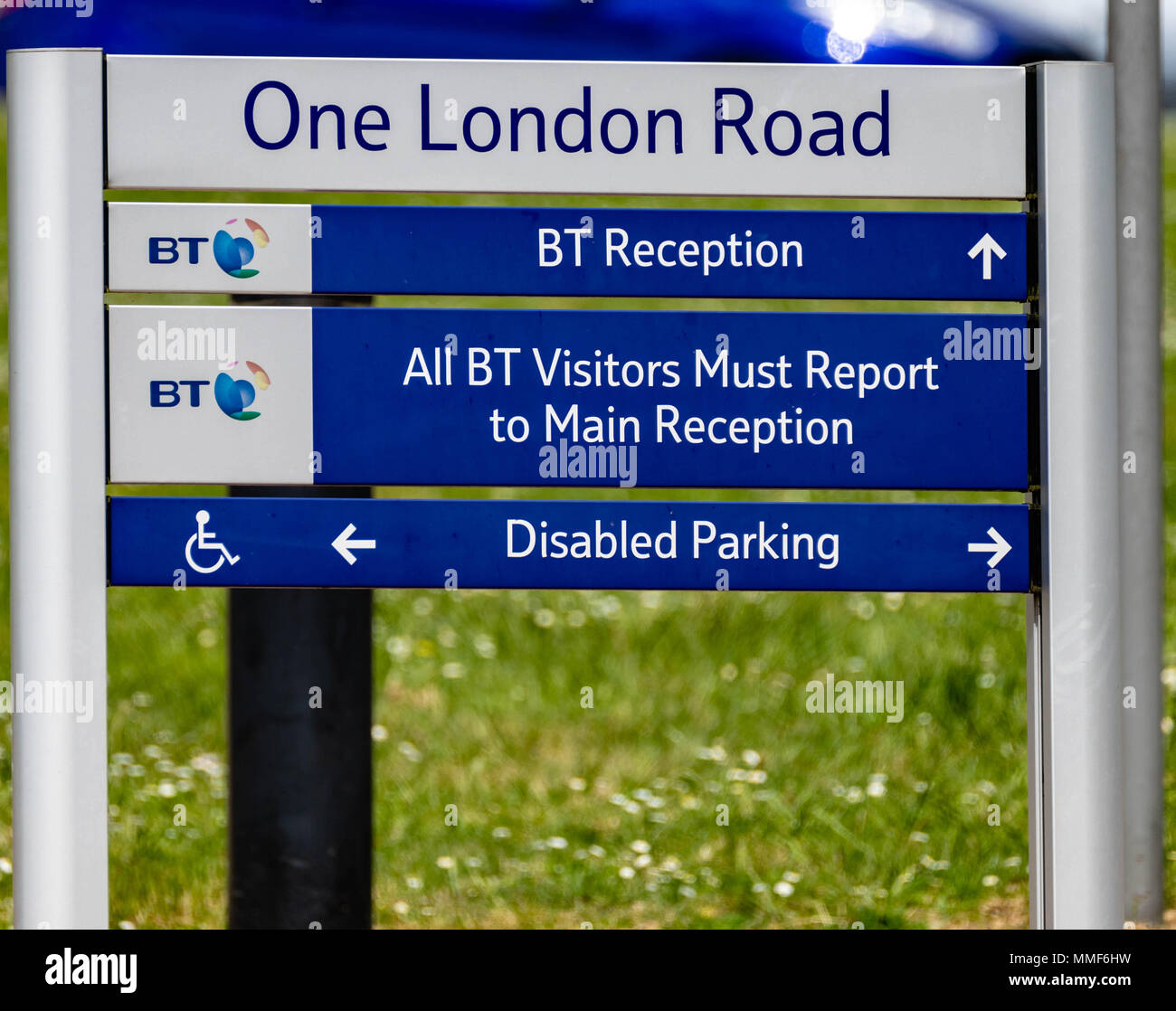 Bâtiment BT et la signalisation des bureaux à Brentwood Essex Banque D'Images