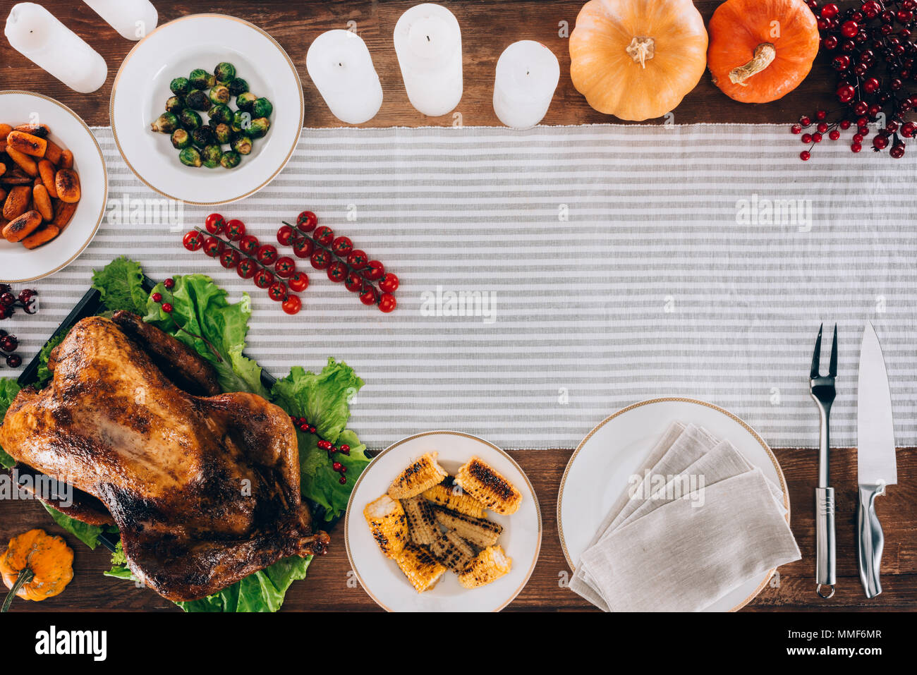 La composition des aliments pour Thanksgiving Day Banque D'Images