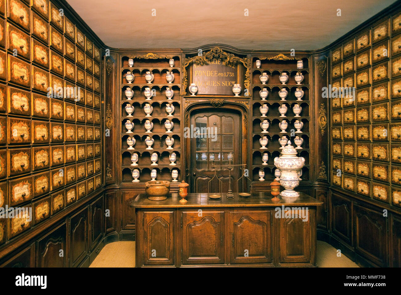 Ancienne pharmacie de 1738, Musée Palais Lascaris, Nice, Côte d'Azur, Alpes-Maritimes, France du Sud, France, Europe Banque D'Images