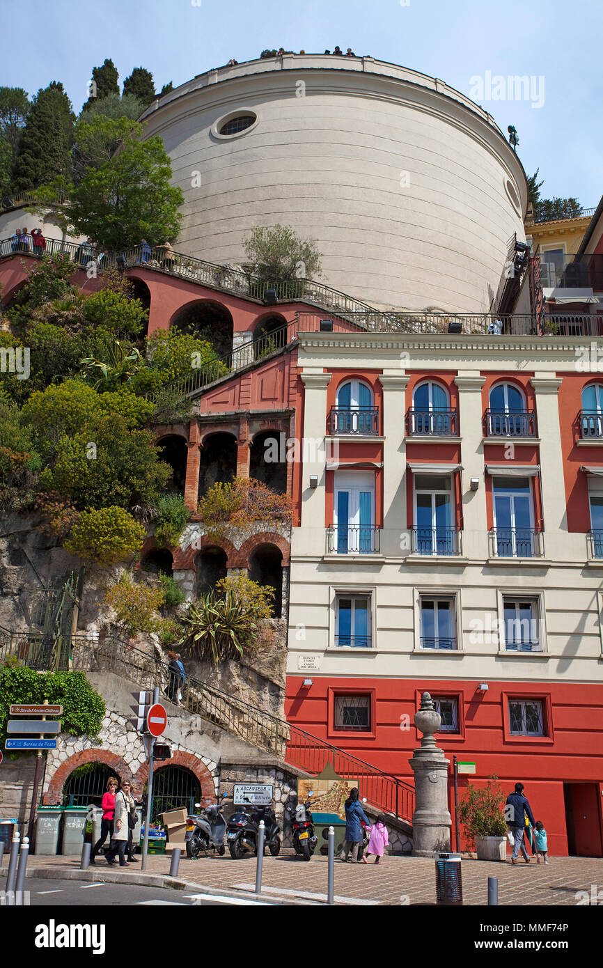 La tour bellanda, plate-forme d'observation avec belle vue sur la ville et la plage de Nice, Côte d'Azur, Alpes-Maritimes, France du Sud, France, Europe Banque D'Images