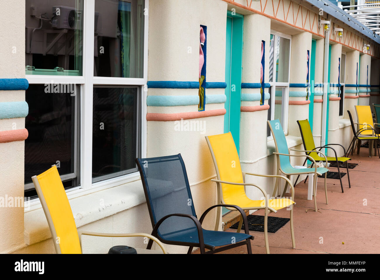 Art Déco des années 1950 Magic Beach Motel à Vilano beach près de Saint Augustine, Floride Banque D'Images