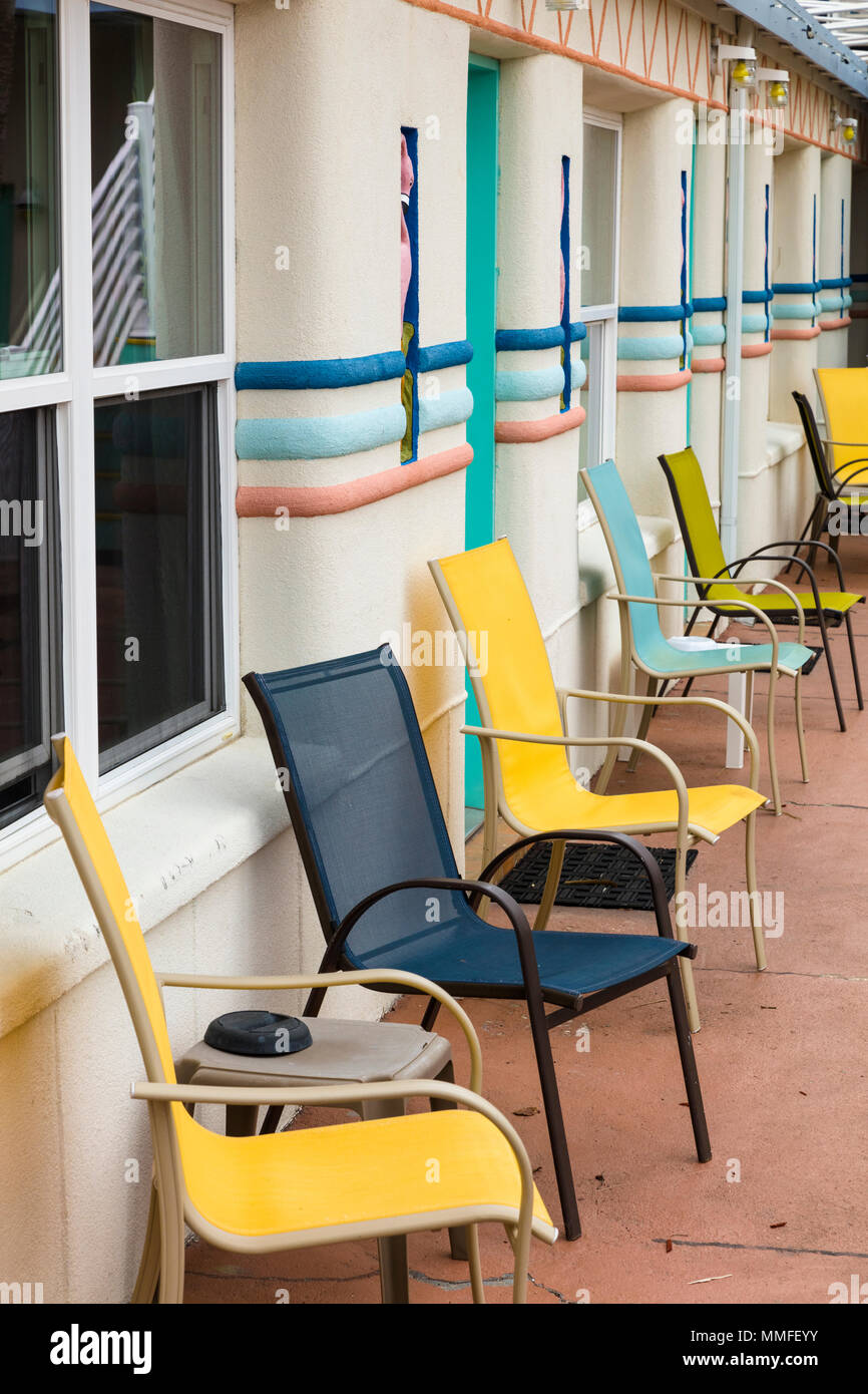 Art Déco des années 1950 Magic Beach Motel à Vilano beach près de Saint Augustine, Floride Banque D'Images