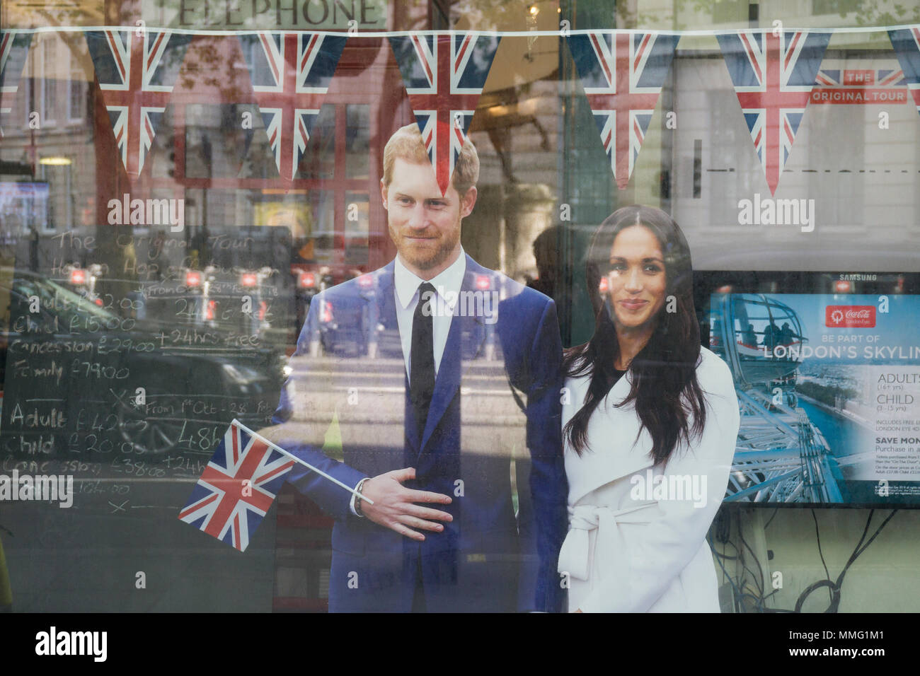 Londres, Royaume-Uni - 11 MAI 2018 : célébration de la présentation en magasin mariage du prince Harry et Meghan markle. Banque D'Images